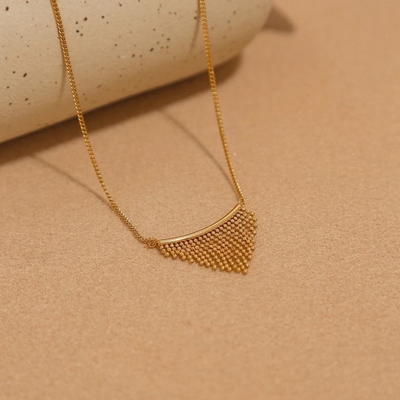 18K Gold Plated Beads Tassel Necklace - Picture 6 of 9